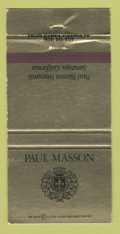 Matchbook Cover - Paul Masson Vineyards Wine Saratoga CA WEAR 30 Strike