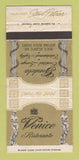 Matchbook Cover - Venice Ristorante Daytona Beach Shores FL 30 Strike