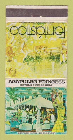 Matchbook Cover - Acapulco Princess Hotel Golf girlie Mexico WORN 30 Strike