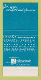Matchbook Cover - Cabana Motor Hotels Palo Alto CA 30 Strike