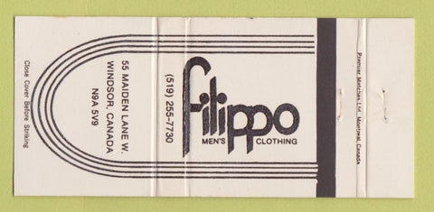 Matchbook Cover - Filippo Men's Clothes Windsor ON 30 Strike