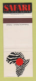 Matchbook Cover - Safari African Drink Liquor South Africa