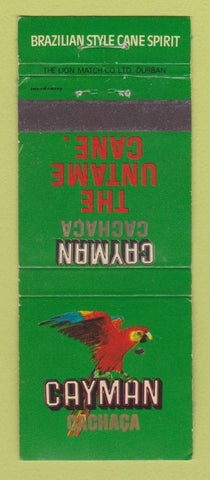 Matchbook Cover - Cayman Cachaca Liquor South Africa Rum POOR BACK