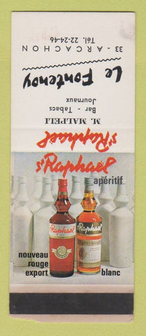Matchbook Cover - Le Fontenoy Arcachon ST Raphael Liquor POOR STRIKER
