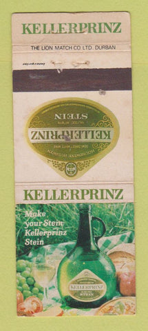 Matchbook Cover - Kellerprinz Liquor Wine South Africa WORN