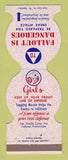 Matchbook Cover - Joke Gag girlie Bra Dissel Stoppen Floppen