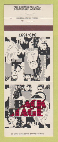 Matchbook Cover - Back Stage Scottsdale AZ movie stars
