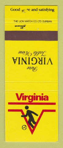 Matchbook Cover - Virginia Table Wine South Africa soccer