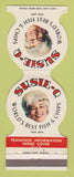 Matchbook Cover - Susie Q Fish Chips girlie Bloomfield MI Jewelite