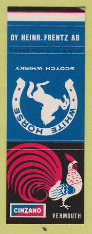 Matchbook Cover - Cinzano Vermouth Liuqor White Horse Scotch Gordon's Gin