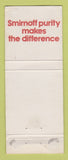 Matchbook Cover - Smirnoff Vodka  WEAR