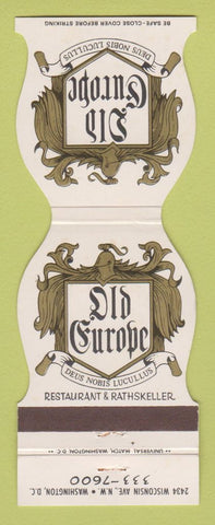 Matchbook Cover - Old Europe Restaurant Washington DC