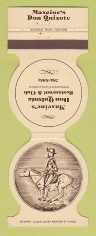 Matchbook Cover - Maxcine's Don Quixote Houston TX