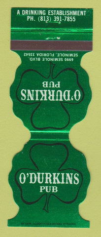 Matchbook Cover - O'Durkins Pub Seminole FL