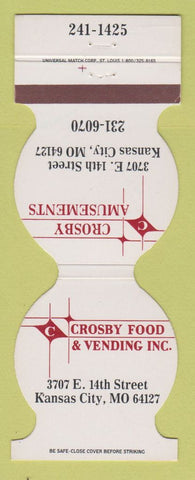 Matchbook Cover - Crosby Amusements Kansas City MO Vending