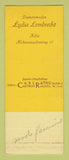 Matchbook Cover - Lydia Lembrecht Women's Clothes SAMPLE