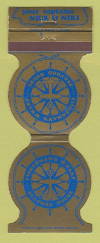 Matchbook Cover - Fisherman's Wharf Seafood Parma Heights Bedford Columbus OH