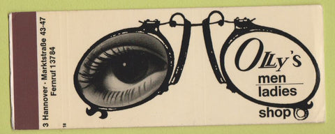 Matchbook Cover - Olly's Men's Women's Clothes SAMPLE WEAR