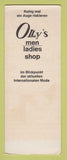 Matchbook Cover - Olly's Men's Women's Clothes SAMPLE WEAR
