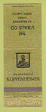 Matchbook Cover - Kuppenheimer Men's Clothes Straus Fargo ND