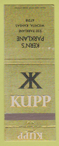 Matchbook Cover - Kuppenheimer Men's Clothes Kern's Parklane Wichita KS WEAR