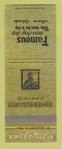 Matchbook Cover - Kuppenheimer Men's Clothes Aurora Colorado WEAR