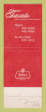 Matchbook Cover - Franco's Italian Restaurant Cedar Lake TX Pizza