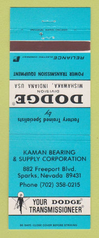 Matchbook Cover - Dodge Transmissions Mishawaka IN