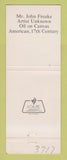Matchbook Cover - Worcester Art Museum MA Mr John Freake