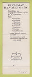Matchbook Cover - Diplomat Banquets Chicago IL