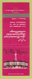Matchbook Cover - Villa Roma San Francisco CA