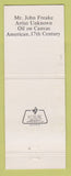 Matchbook Cover - Worcester Art Museum MA Mr John Freake