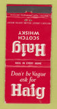 Matchbook Cover - Haig Scotch Whiskey UK WEAR 30 Strike