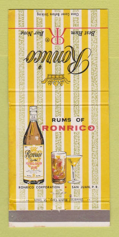 Matchbook Cover - Ronrico Rum San Juan Puerto Rico WEAR 30 Strike