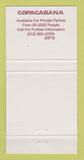 Matchbook Cover - Copacabana New York City girlie 30 Strike