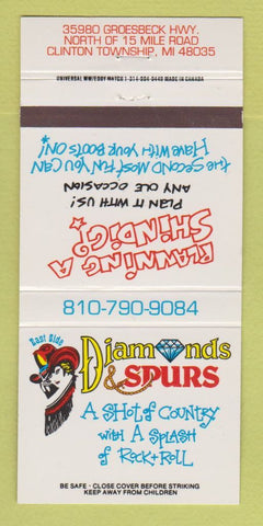 Matchbook Cover - Diamond Spurs Clinton Township MI girlie 30 Strike