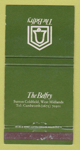 Matchbook Cover - The Belfry Sutton Coldfield UK WEAR 30 Strike