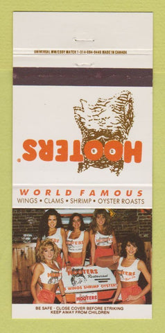 Matchbook Cover - Hooters Restaurants girlie Nashville Chattanooga TN 30 Strike