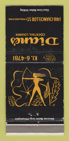 Matchbook Cover - Diane's Cocktail Lounge Philadelphia PA girlie WORN 30 Strike