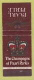 Matchbook Cover - Pearl Perle Champagne South Africa WEAR