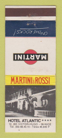 Matchbook Cover - Martini and Rossi Liquor Hotel Atlantic Nice France