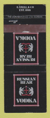 Matchbook Cover - Russian Bear Vodka South Africa WEAR