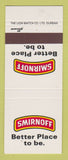 Matchbook Cover - Smirnoff Vodka South Africa SAMPLE