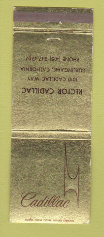 Matchbook Cover - Cadillac Rector Burlingame CA