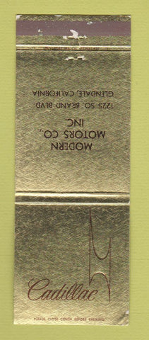 Matchbook Cover - Cadillac Modern Motors Glendale CA