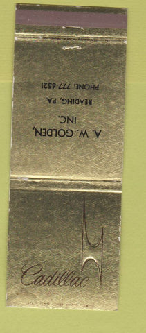 Matchbook Cover - Cadillac AW Golden Reading PA