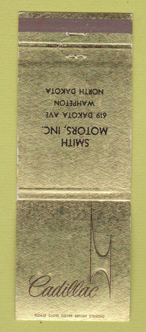 Matchbook Cover - Cadillac Smith Motors Wahpeton ND