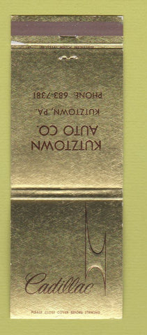 Matchbook Cover - Cadillac Kutztown PA