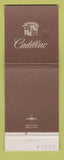 Matchbook Cover - Cadillac Kutztown PA