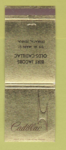 Matchbook Cover - Cadillac Bert Jacobs Oldsmobile Ephrata PA